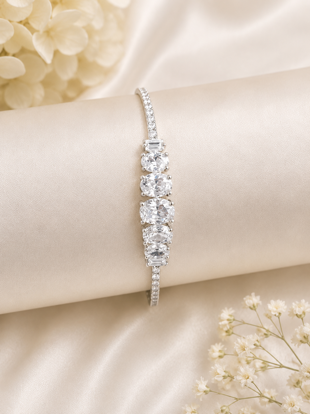 Classic Glam Bracelet- American Diamond