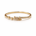 Sleek Gold Lock AD Bracelet-Nail Band