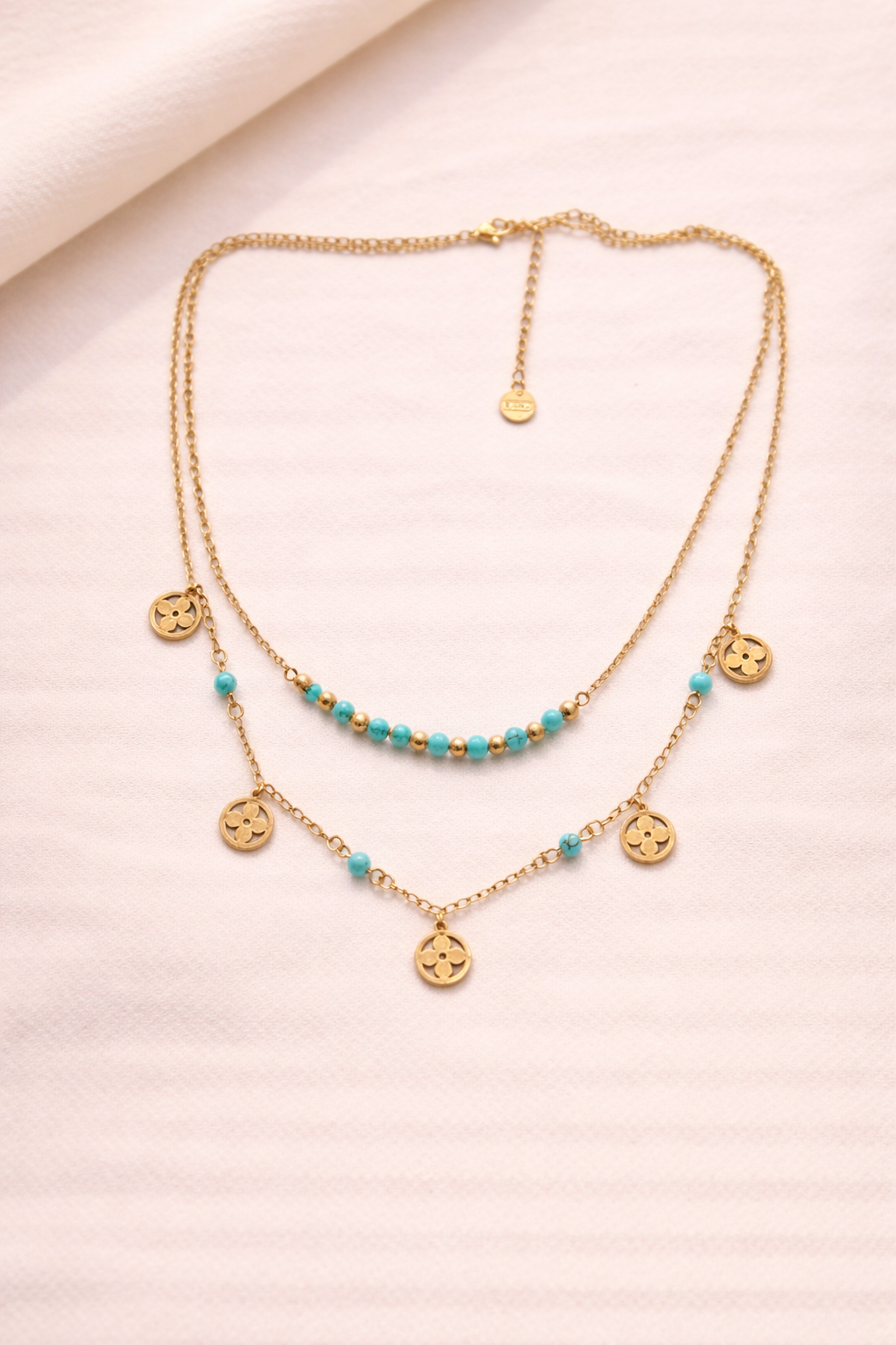 Turquoise Charm Layered Necklace
