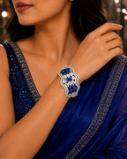 Silver Wave Luxe Bracelet- Royal Blue
