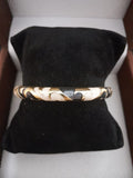Meenakari Floral Open Lock Bangle-Mocha Brown Swirl