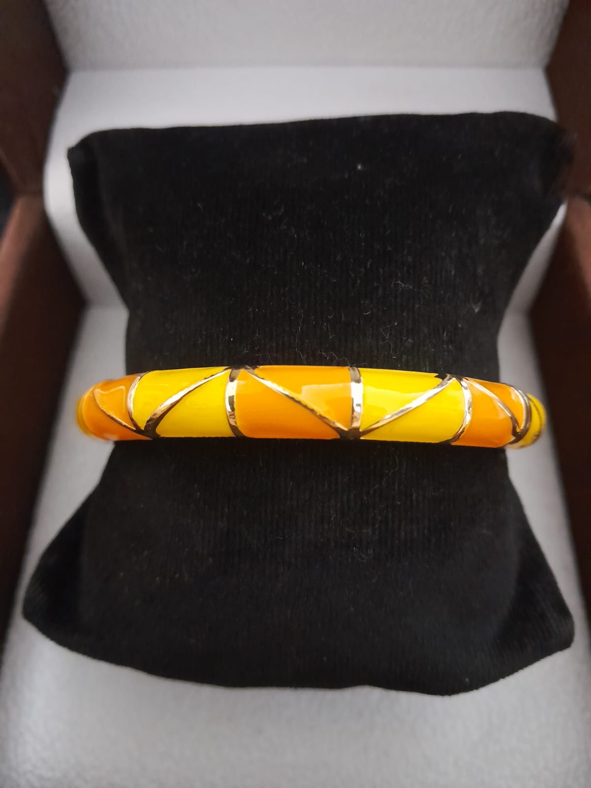 Meenakari Floral Open Lock Bangle- Sunshine Swirl