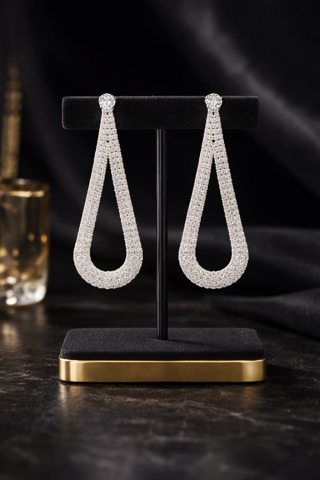 Dazzling Cascade Teardrop AD Earrings