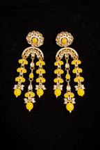 Sunshine Drop Earrings With Pearls And Sparkling White Stones