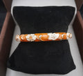 Meenakari Floral Open Lock Bangle- Orange