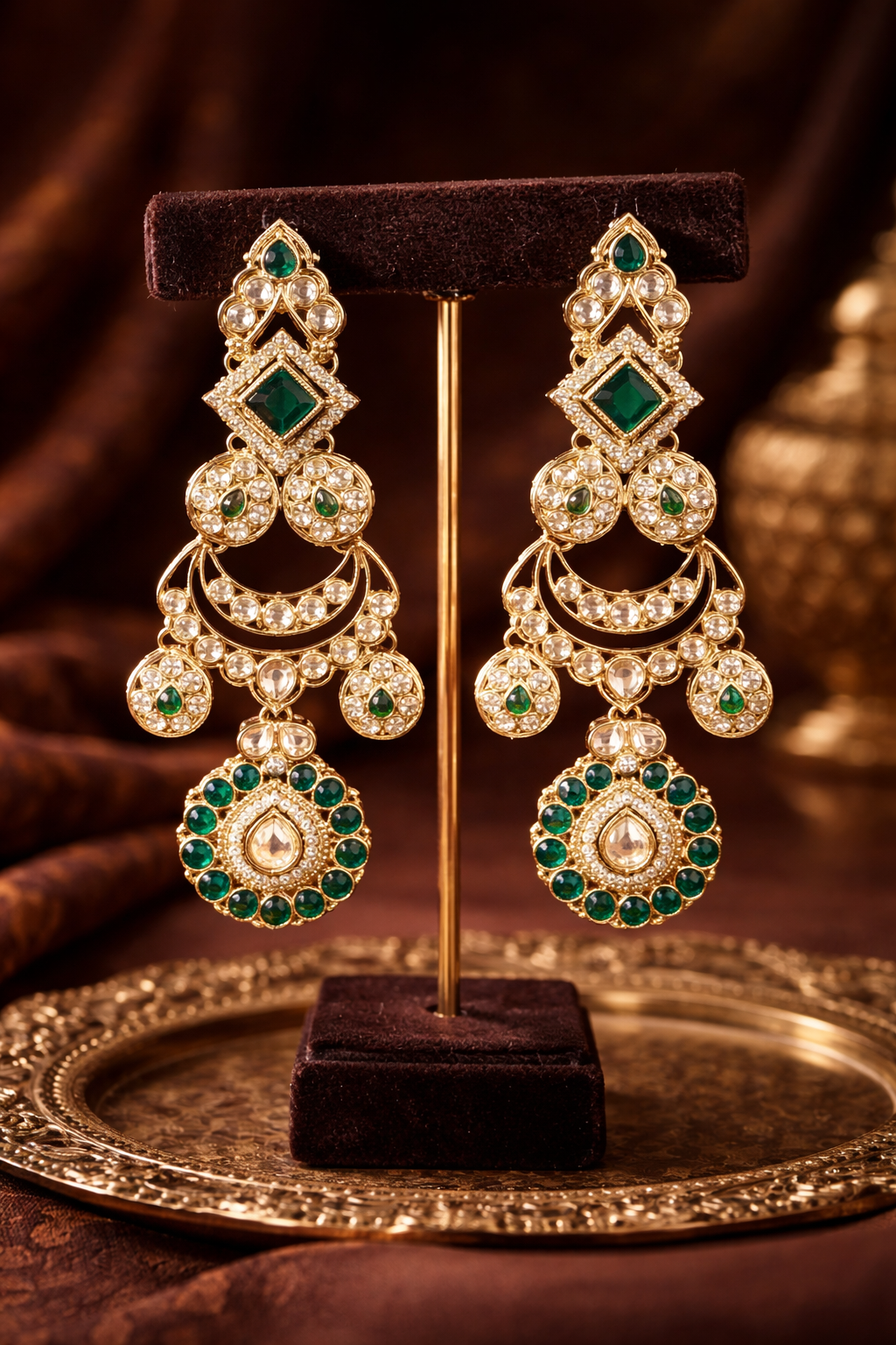 Maharani Hierloom Drops-Emerald Green