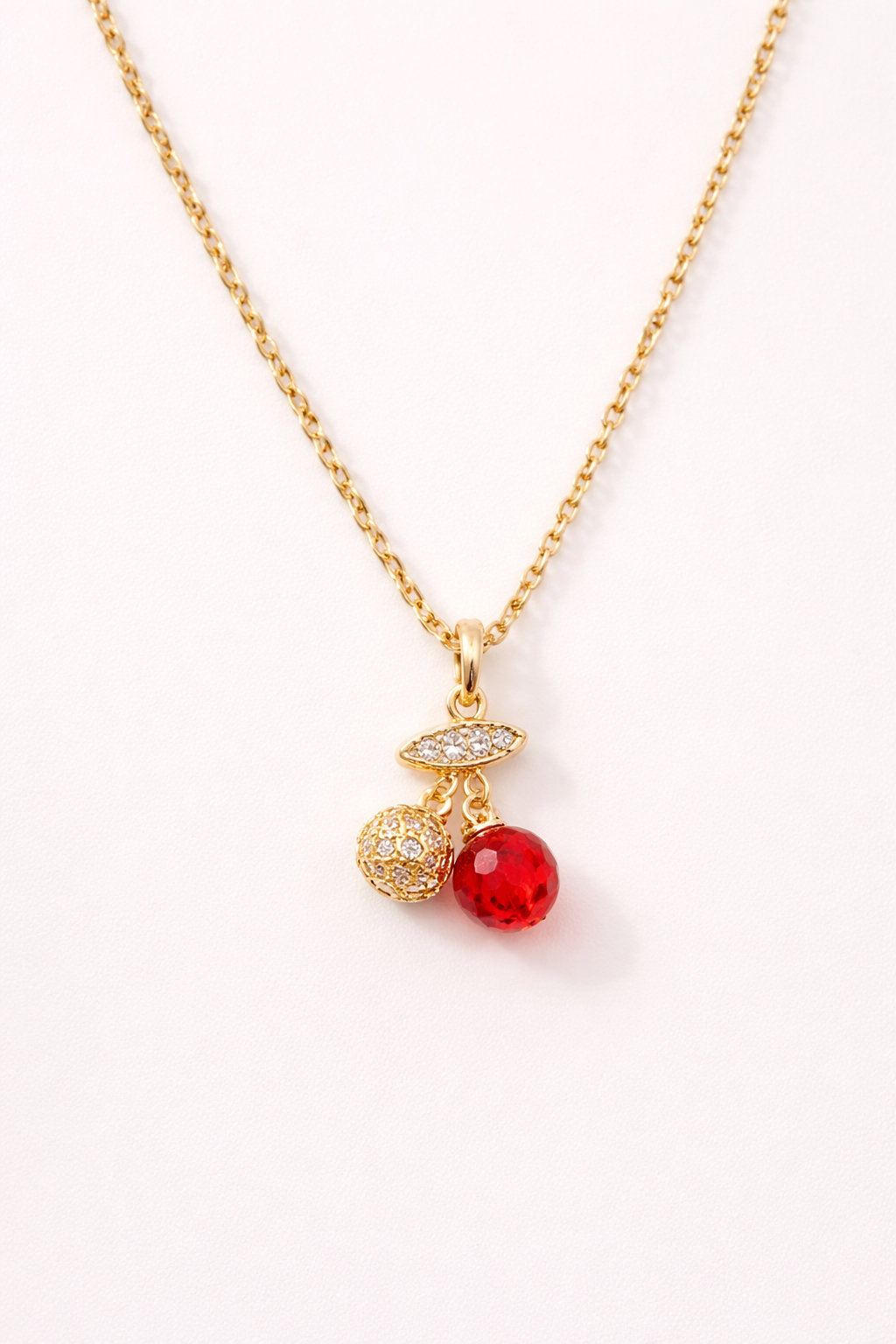 Blush Cherry Pendant Anti-Tarnish Necklace