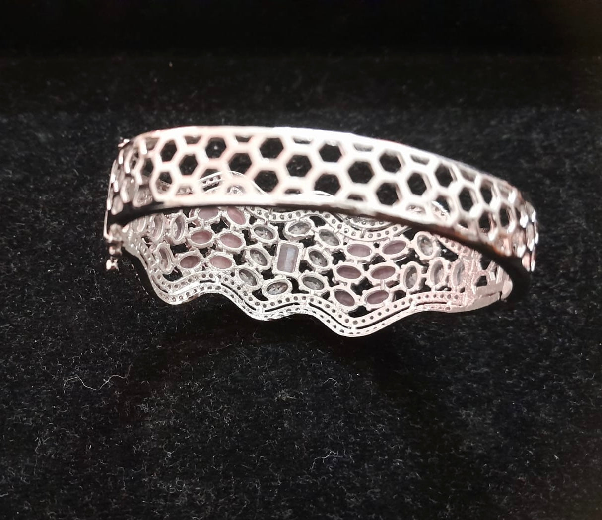 Silver Wave Luxe Bracelet- Royal Blue