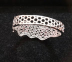 Silver Wave Luxe Bracelet- Blush Pink