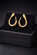 High Shine Golden Curve Hoops