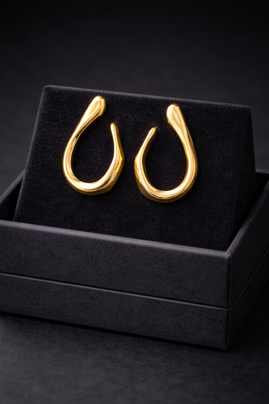 High Shine Golden Curve Hoops