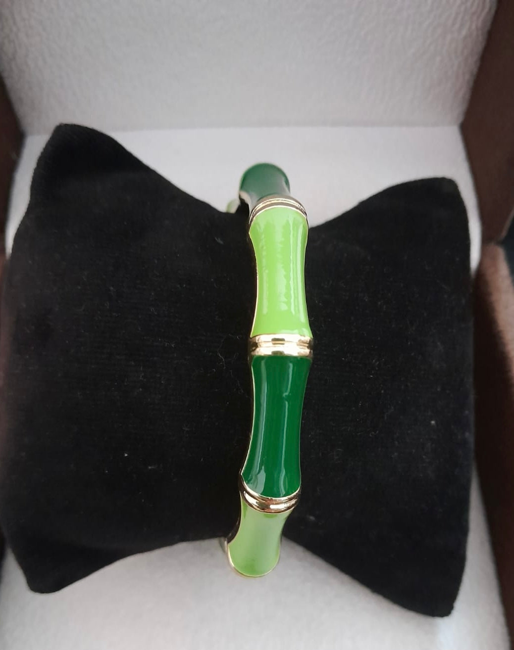 Meenakari Floral Open Lock Bangle- Emerald Green
