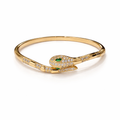 Sleek Gold Lock AD Bracelet- Serpentine Bloom