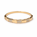 Sleek Gold Lock AD Bracelet-Square Shine