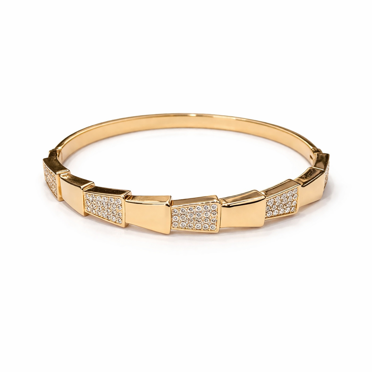Sleek Gold Lock AD Bracelet-Square Shine