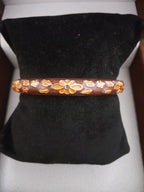 Meenakari Floral Open Lock Bangle-Brown