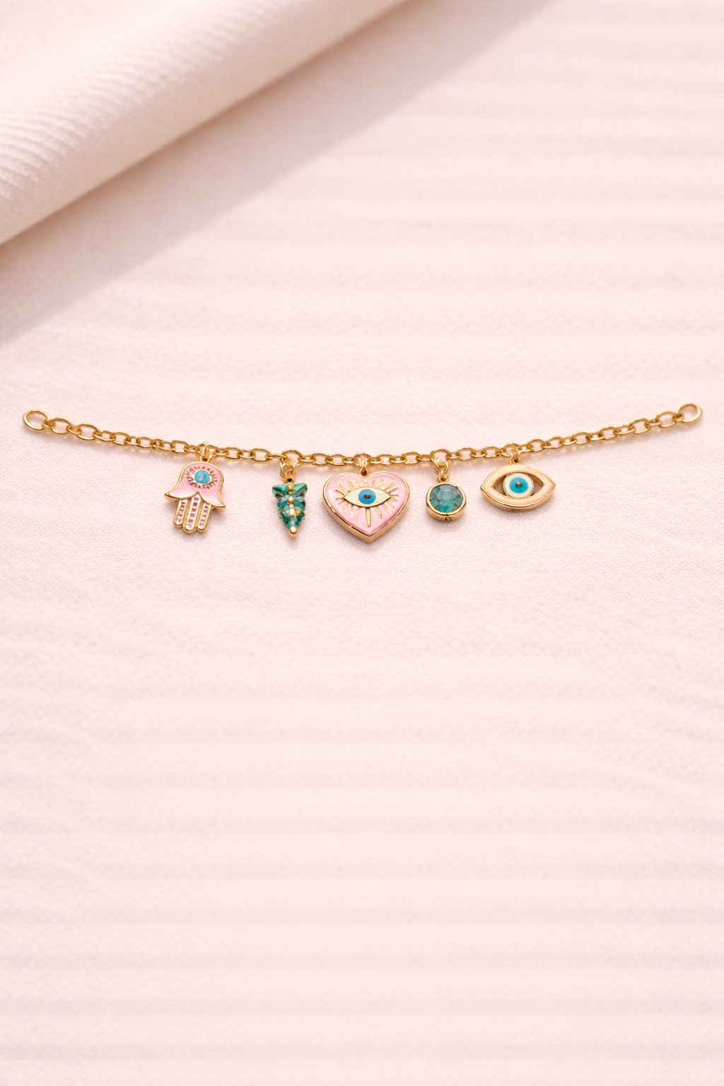 Evil Eye Multi-Charm Anti-Tarnish Bracelet