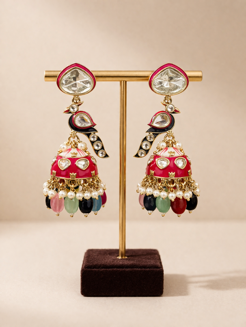 Morni Multi-Colored Pearl Jhumkas