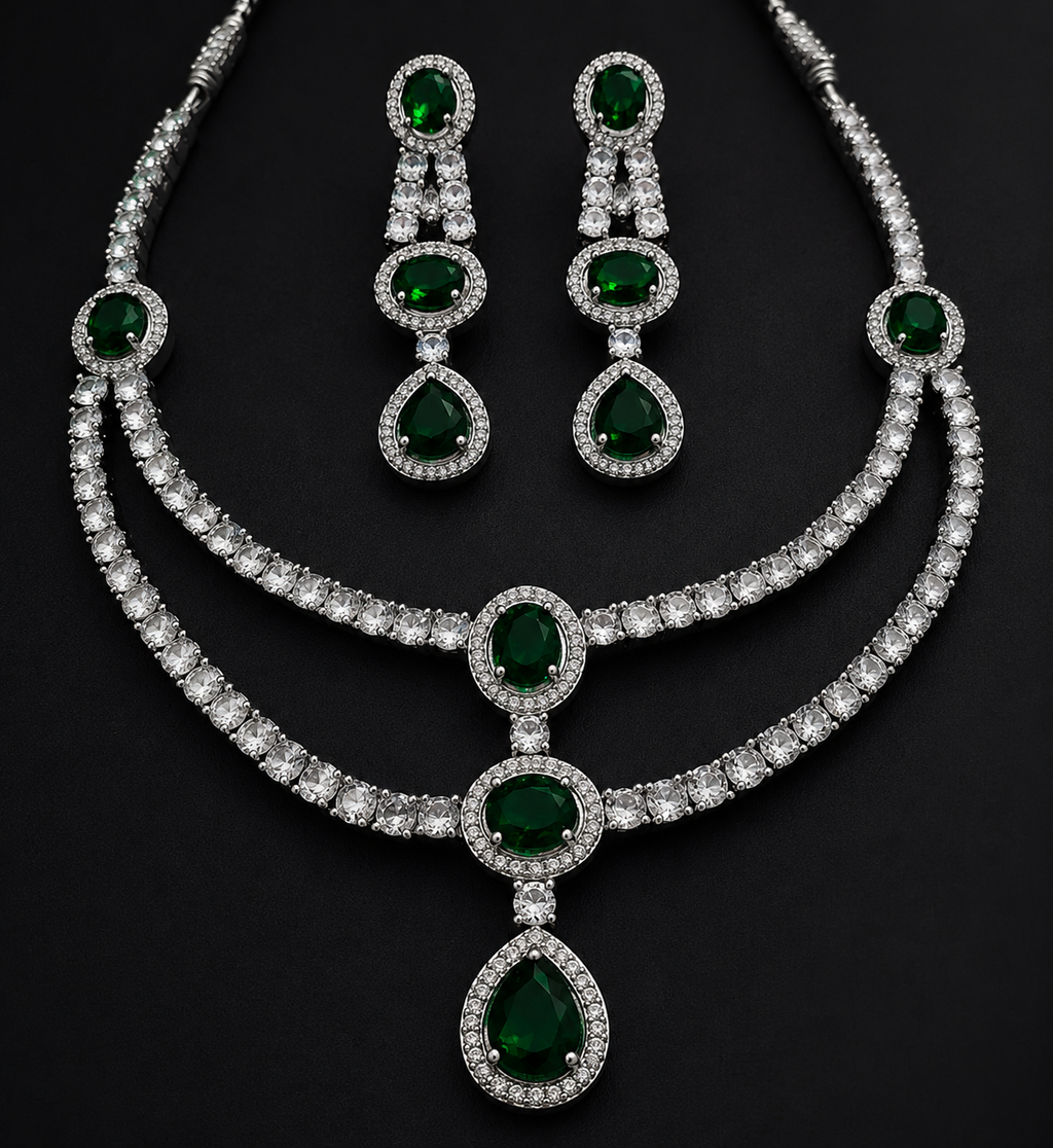 Twin Layered Emerald Elegance Set