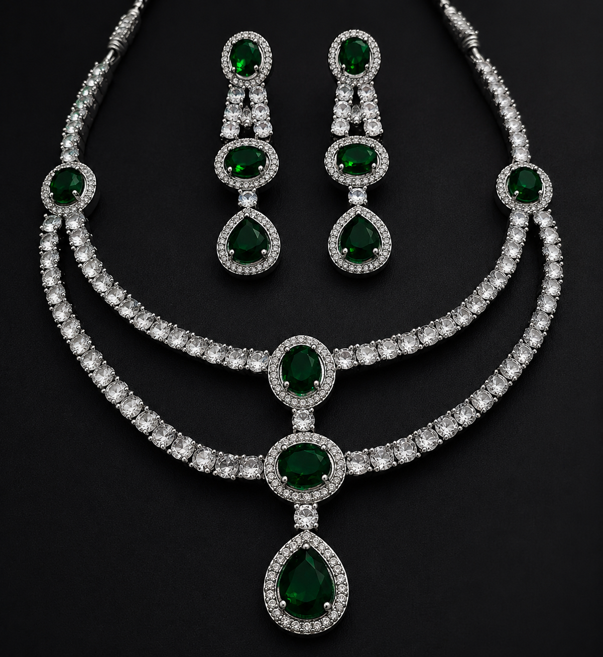 Twin Layered Emerald Elegance Set