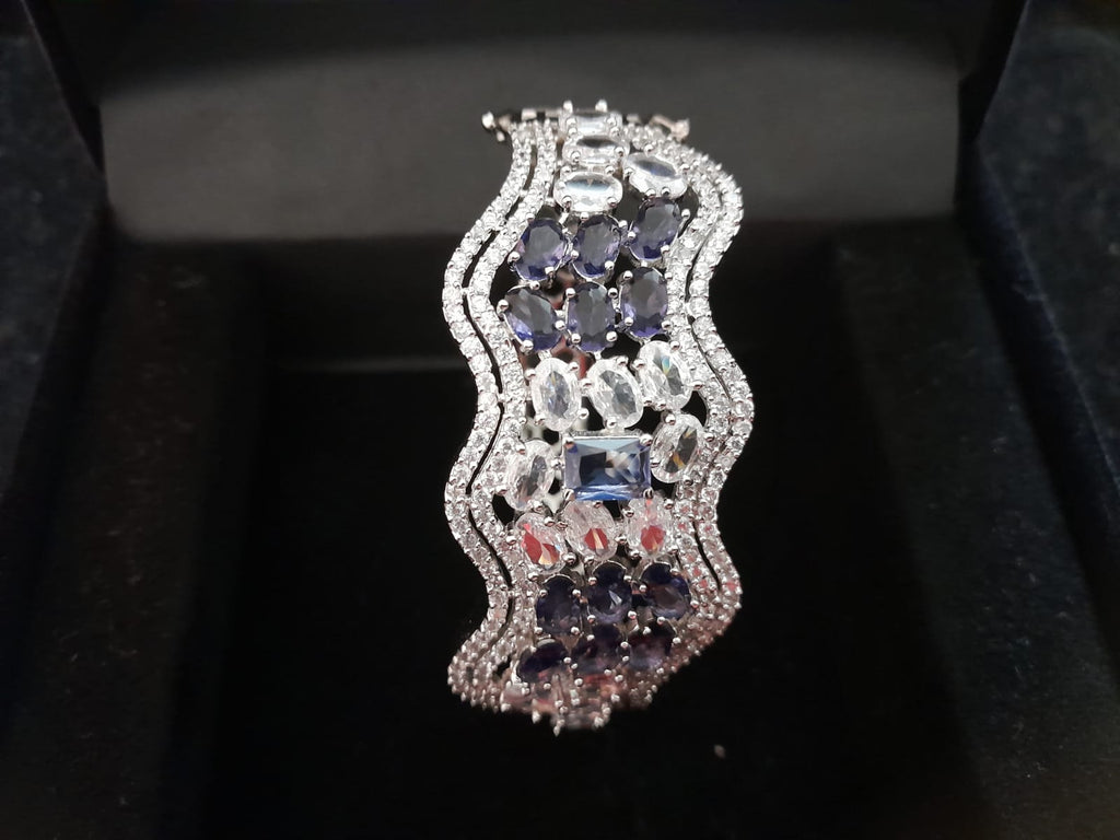 Silver Wave Luxe Bracelet- Lavender