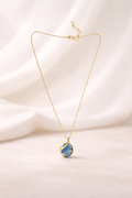 Dreamy Blue Swirl Pendant Anti-Tarnish Necklace