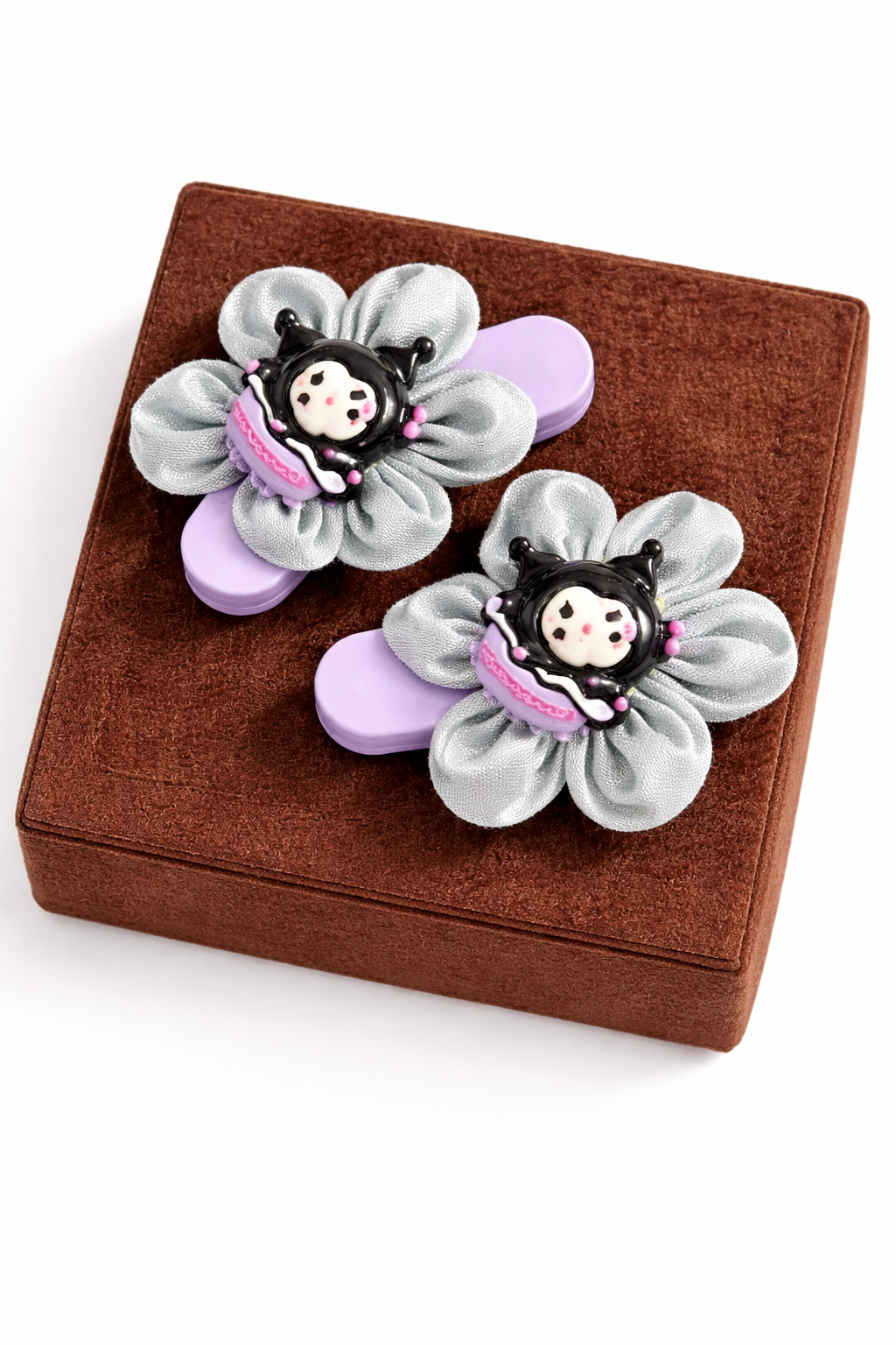 Cute Floral Hair Clips- Grey