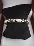 Meenakari Floral Open Lock Bangle- Black & White Floral