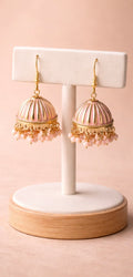 Soft Pink Jhumkas with A Golden Glow