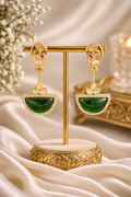Peacock Royal Drop Earrings-Green
