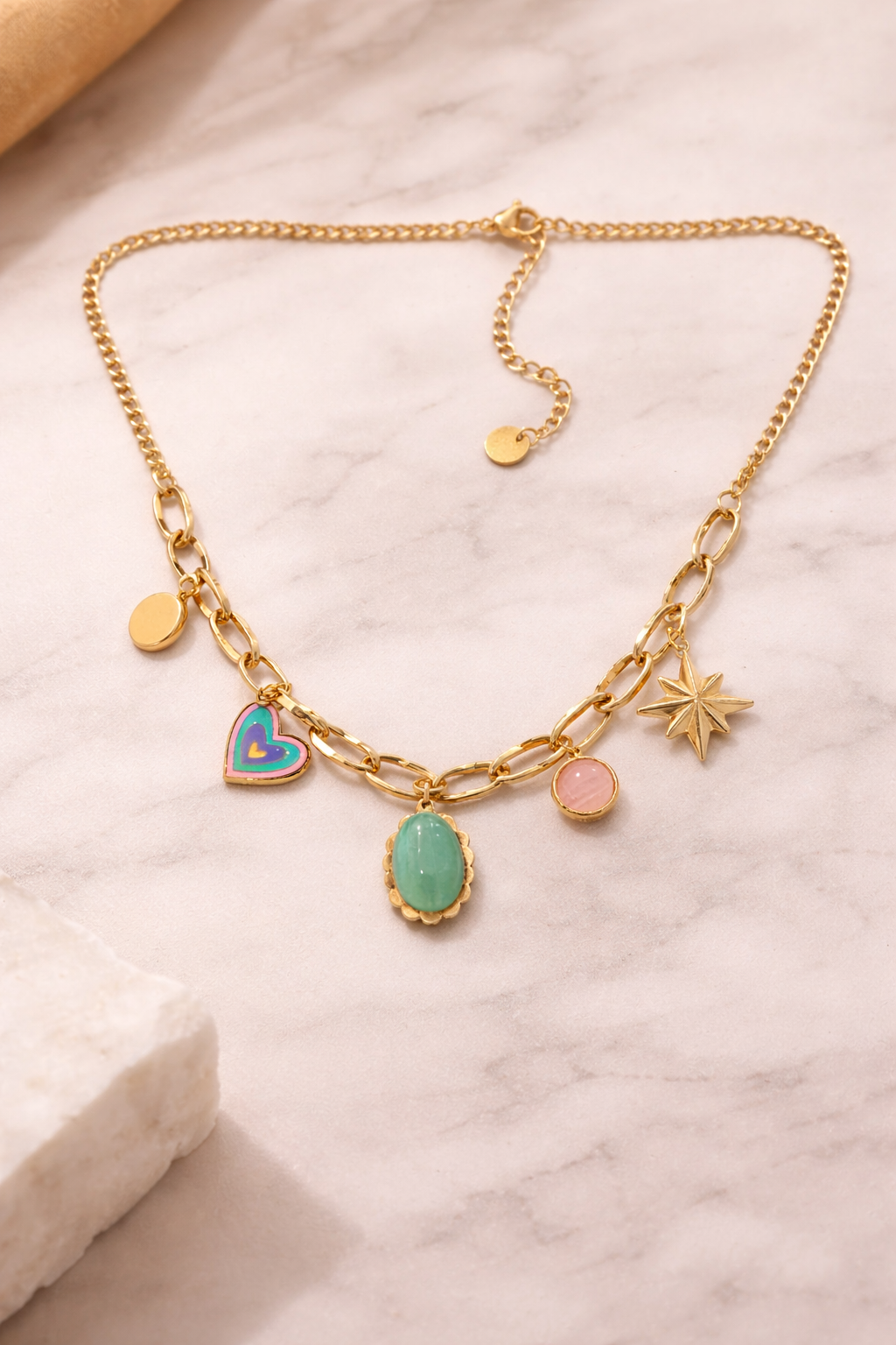 Vibrant Charm Cascade Anti-Tarnish Necklace