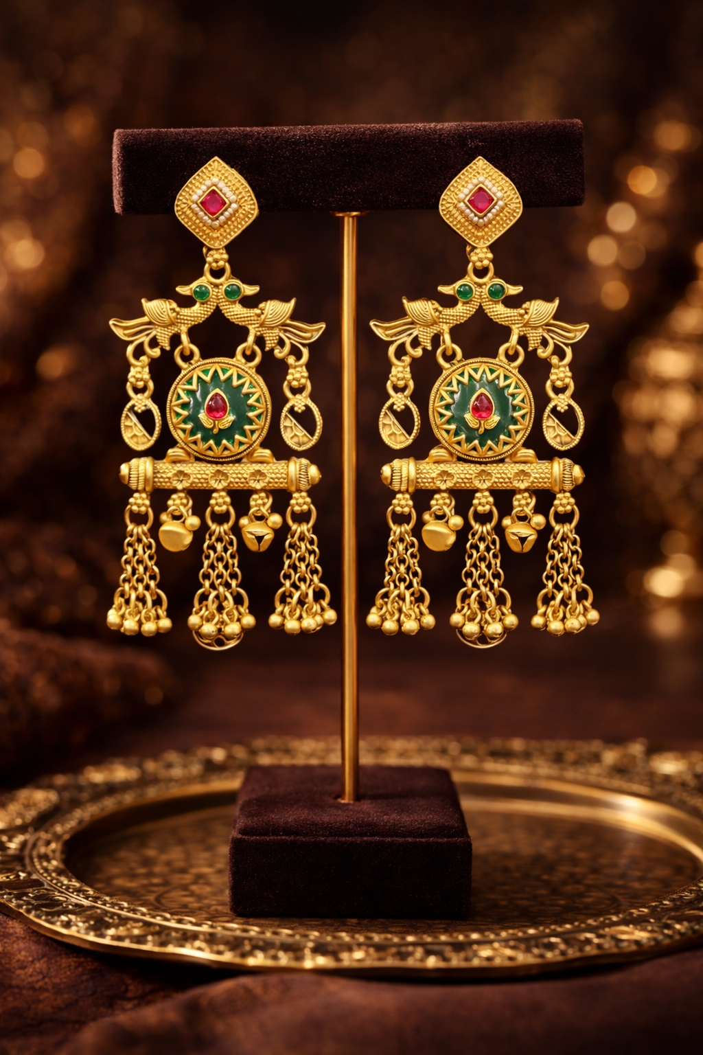 Antique Temple Style Drop Earrings