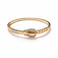 Sleek Gold Lock AD Bracelet- Braided Twist