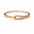 Sleek Gold Lock AD Bracelet-Golden Knot