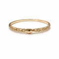 Sleek Gold Lock AD Bracelet-Petal Stone