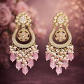 Blush Pink Statement Chandeliers Earrings