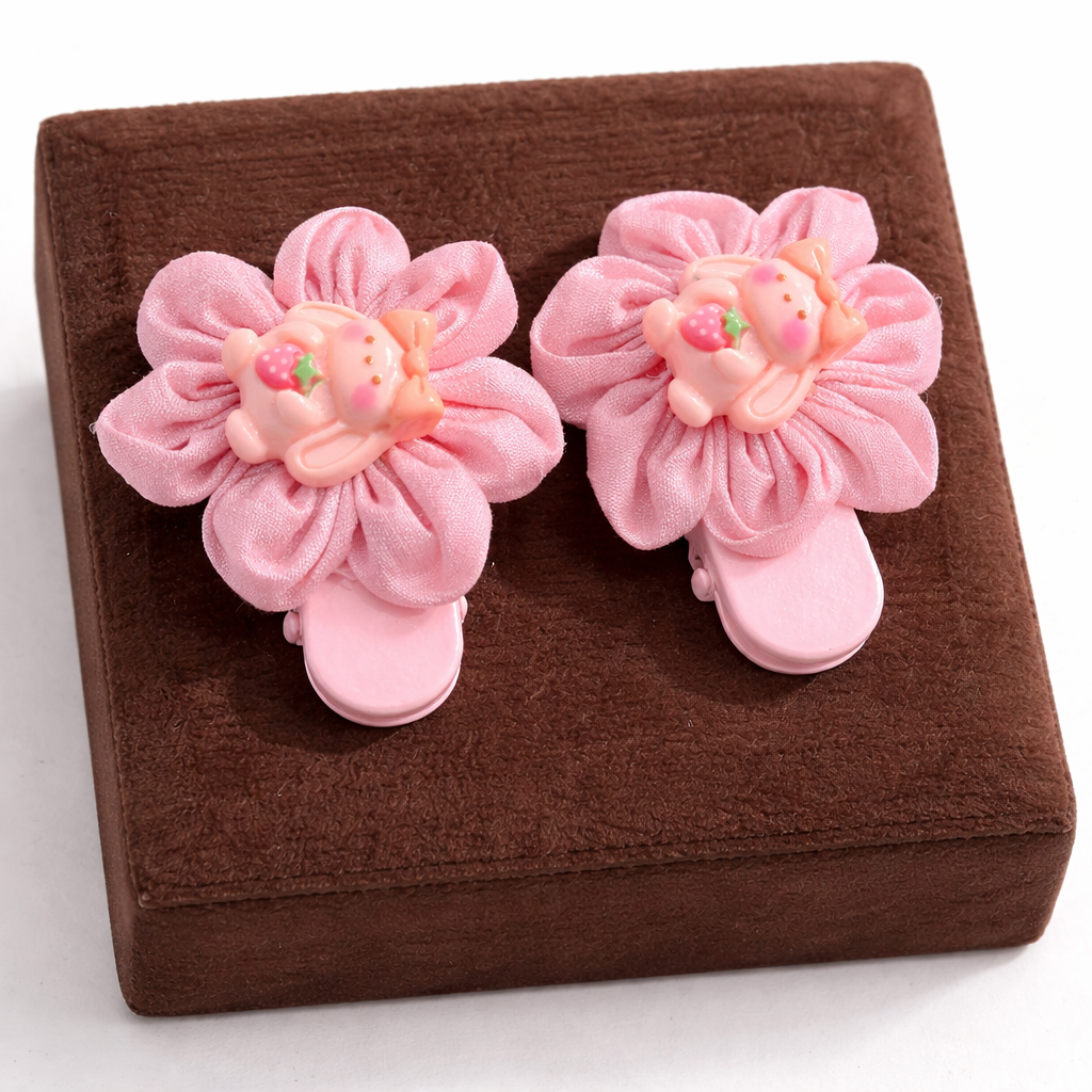 Cute Floral Hair Clips -Blush Pink