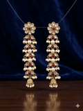 Pearl and Maroon Cascade Earrings