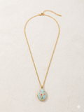 Dreamy Blue Floral Pendant Anti-Tarnish Necklace