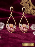 Blush Petal Teardrops-Medley Of Rose And Peach Toned Gemstones