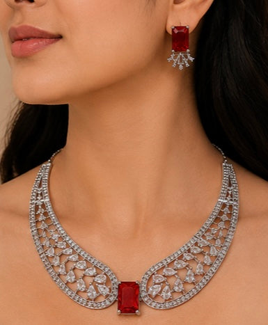 Red Radiance Necklace Set