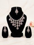 The Radiant Rose Choker Set With Statement Earrings And Maangteeka