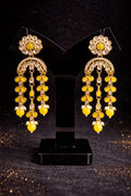 Sunshine Drop Earrings With Pearls And Sparkling White Stones