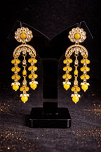 Sunshine Drop Earrings With Pearls And Sparkling White Stones