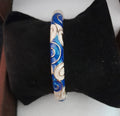 Meenakari Floral Open Lock Bangle- Blue & White Swirl