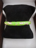 Meenakari Floral Open Lock Bangle- Mint & Golden