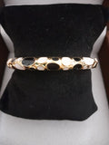 Meenakari Floral Open Lock Bangle- Black Bubbles