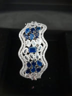 Silver Wave Luxe Bracelet- Royal Blue